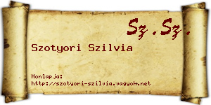 Szotyori Szilvia névjegykártya