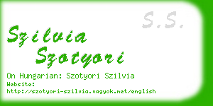 szilvia szotyori business card